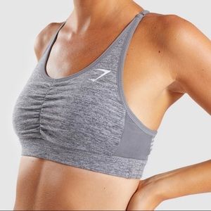 GYMSHARK Ease Sports Bra S Small Charcoal